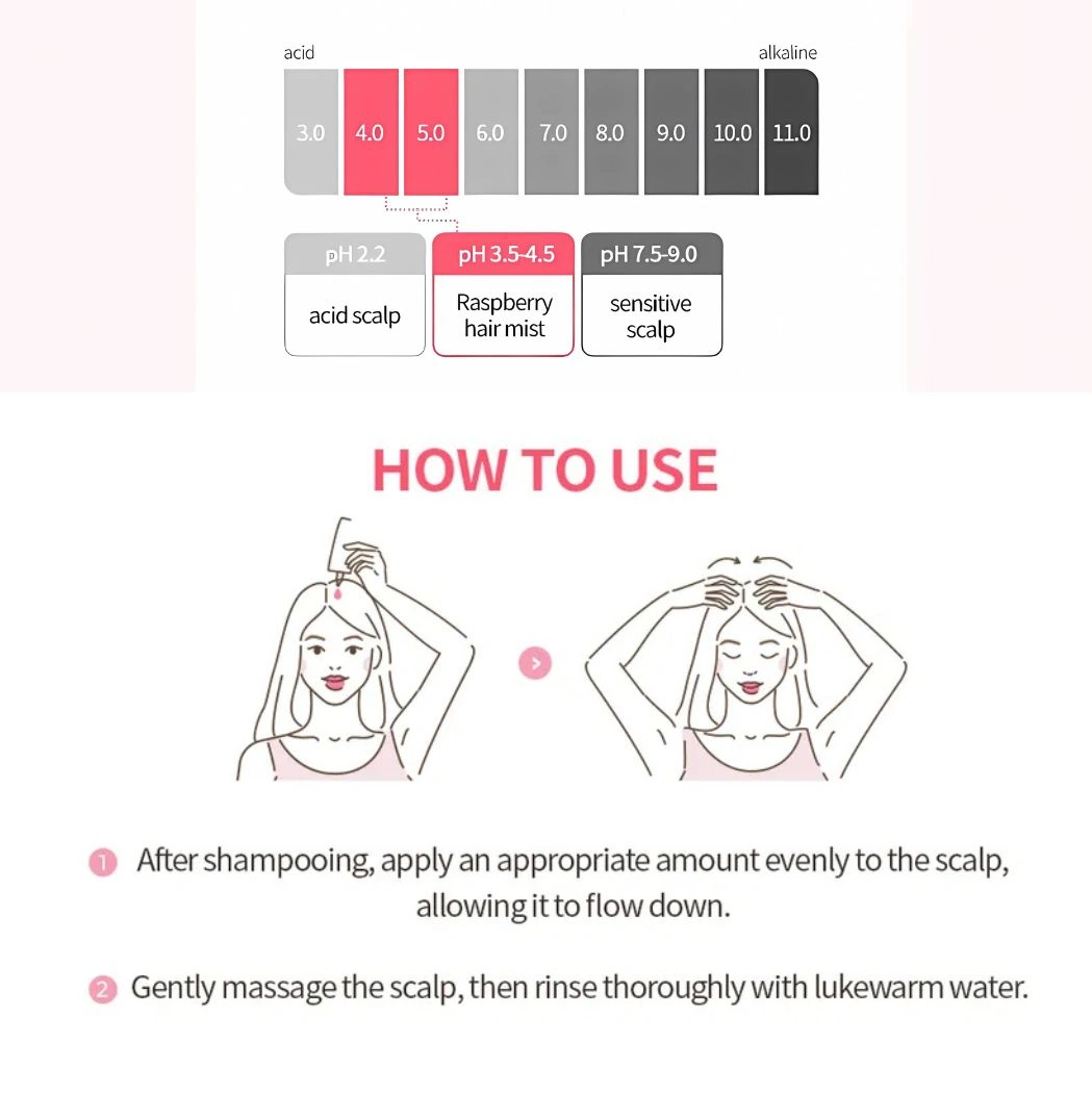 how to use A’PIEU raspberry hair vinegar - Korean hair care