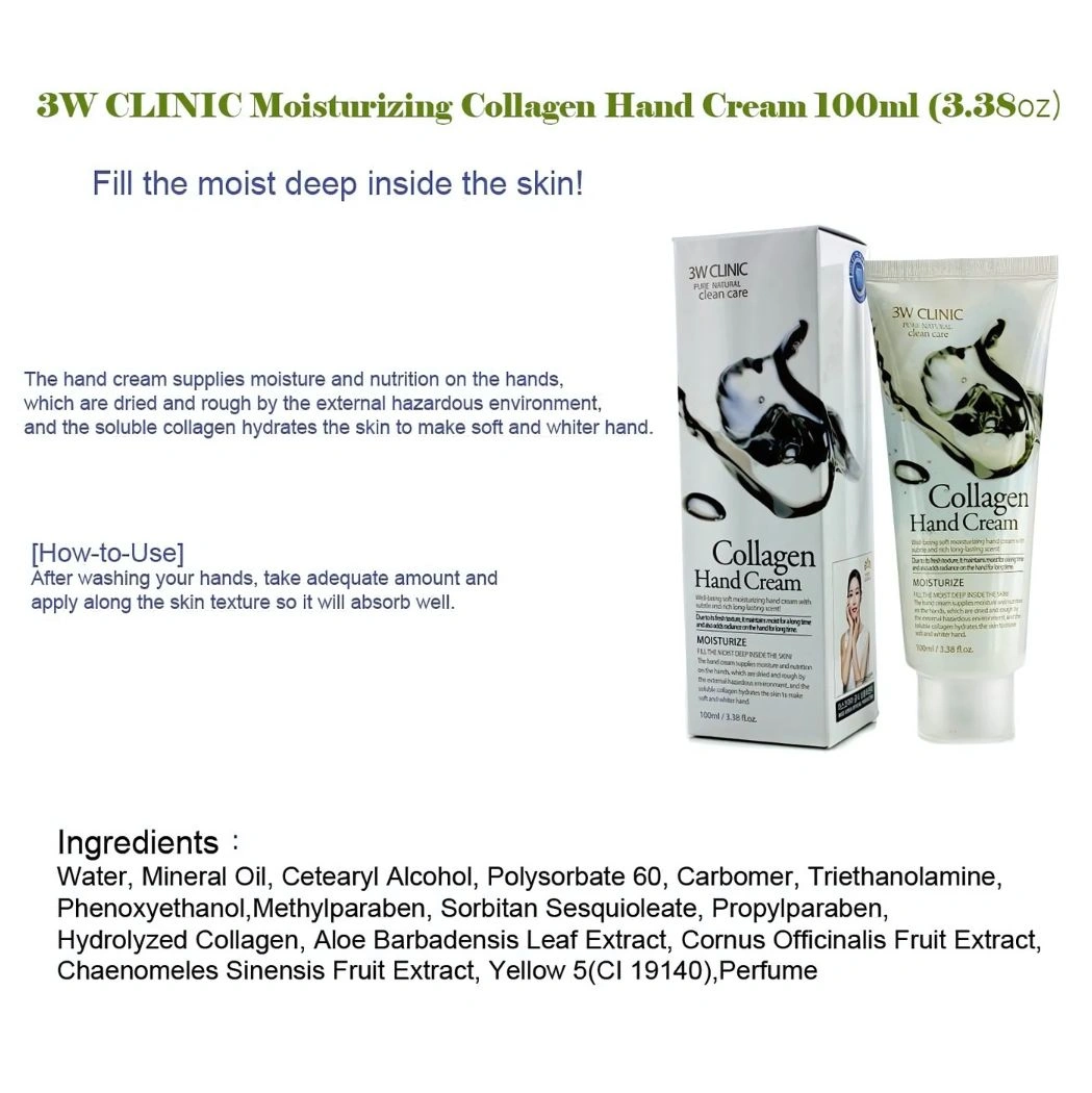 3W Clinic Moisturizing Collagen Hand Cream 100ml 3W Clinic Moisturizing Collagen Hand Cream 100ml