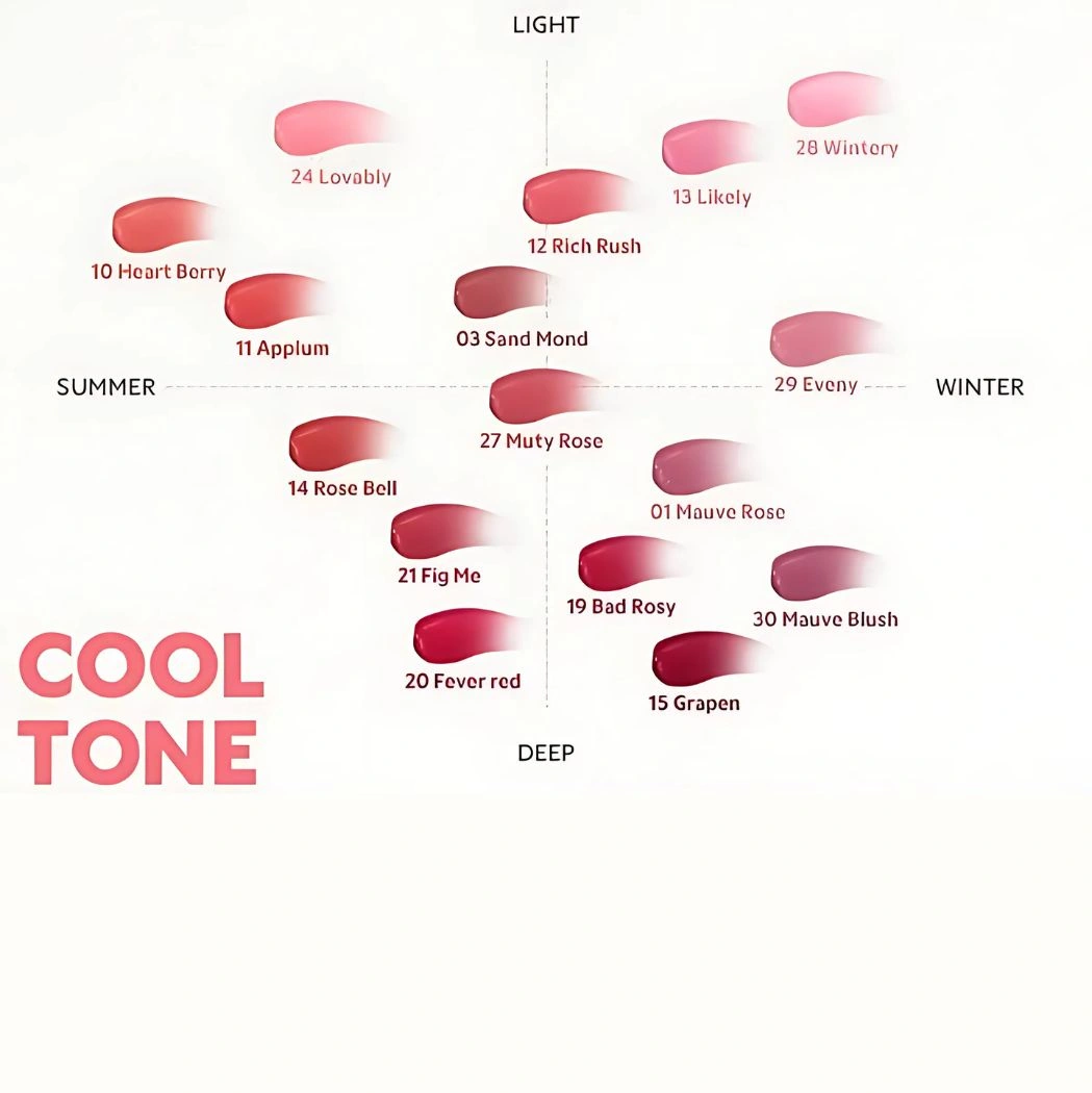 Cool tones of TIRTIR Waterism Glow Mini Tint Cool tones of TIRTIR Waterism Glow Mini Tint