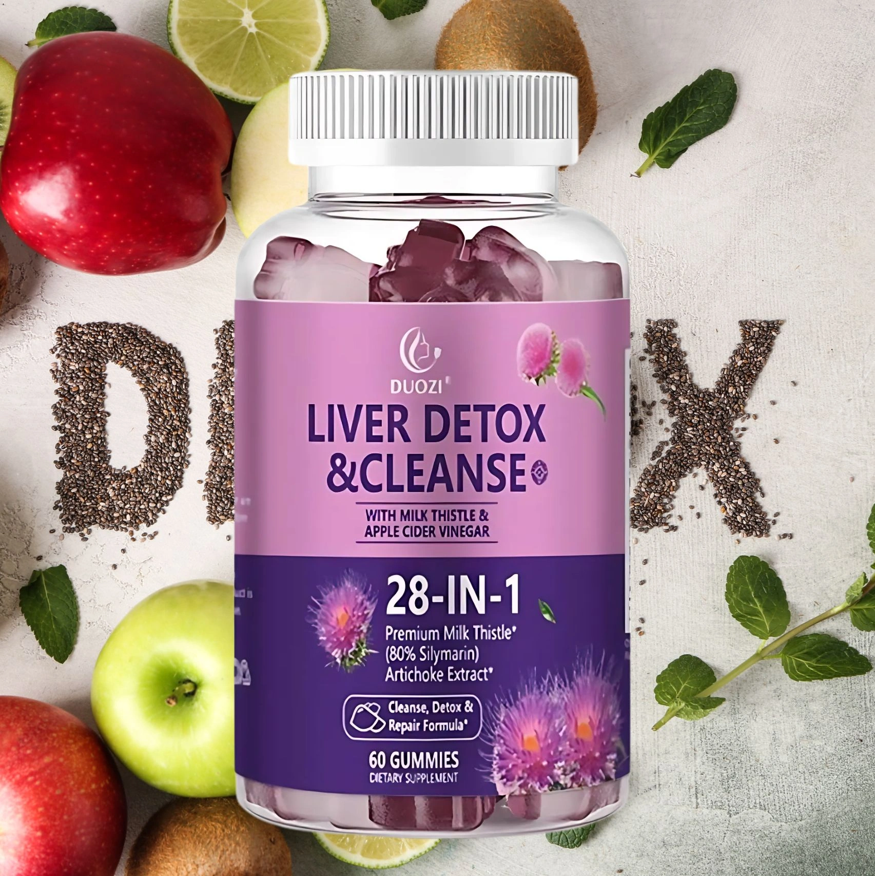 Duozi Liver Detox & Cleanse 28-in-1 Gummies