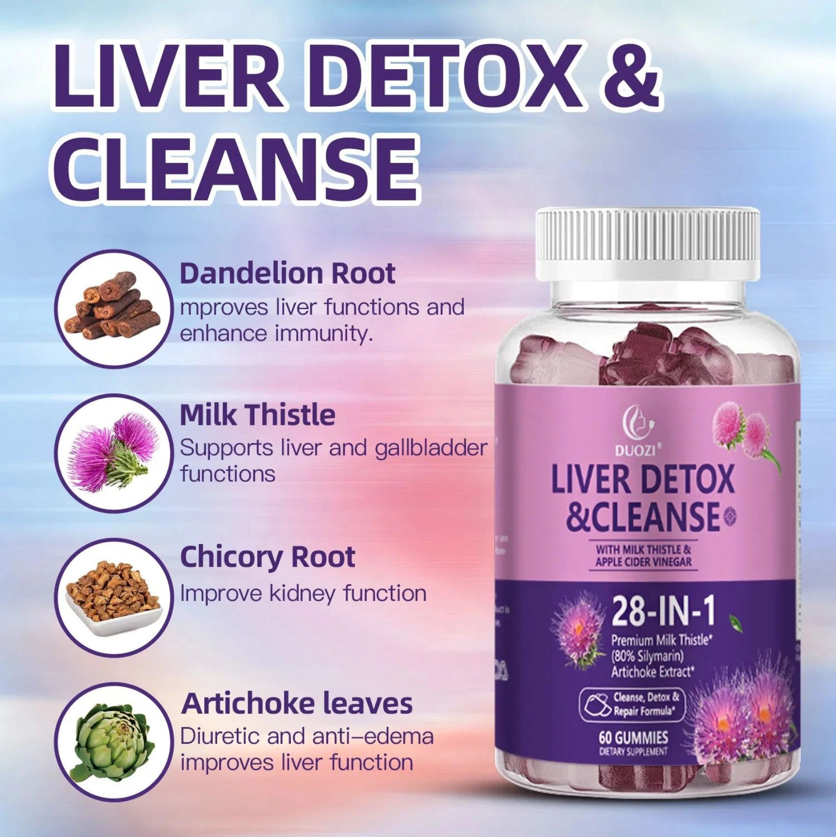 Duozi Liver Detox and Cleanse gummies