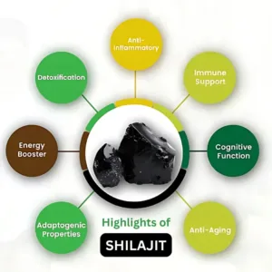 Duozi Shilajit gummies with Chaga and Ashwagandha highlights