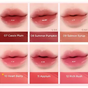 How TIRTIR Waterism Glow Mini Tint shades look on lips-2