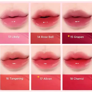 How TIRTIR Waterism Glow Mini Tint shades look on lips-3