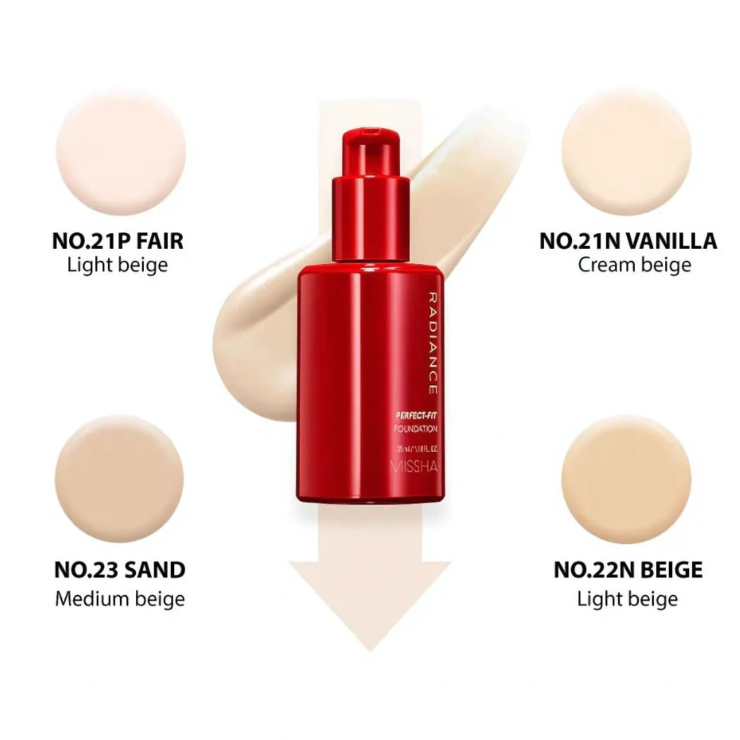 MISSHA radiance perfect fit foundation tones