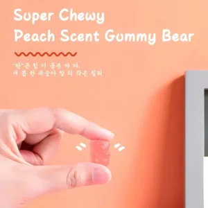 super chewy peach scent gummy bear