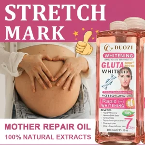 1L Gluta Whitening Oil for skin brightening and stretch mark removal