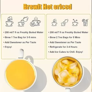 natural herbal tea Turmeric Ginger Cinnamon tea bags brew hot or iced