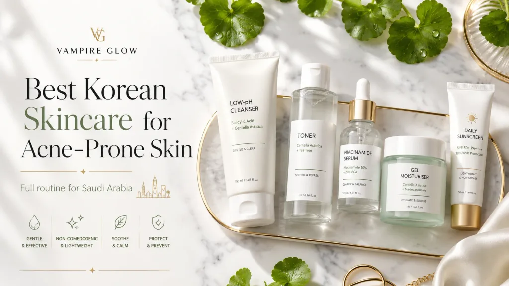 Best Korean skincare for acne-prone skin in Saudi Arabia full routine