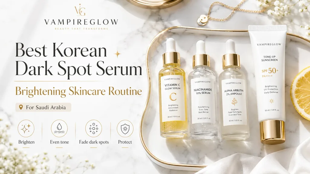 Best Korean dark spot serum and brightening skincare routine for Saudi Arabia