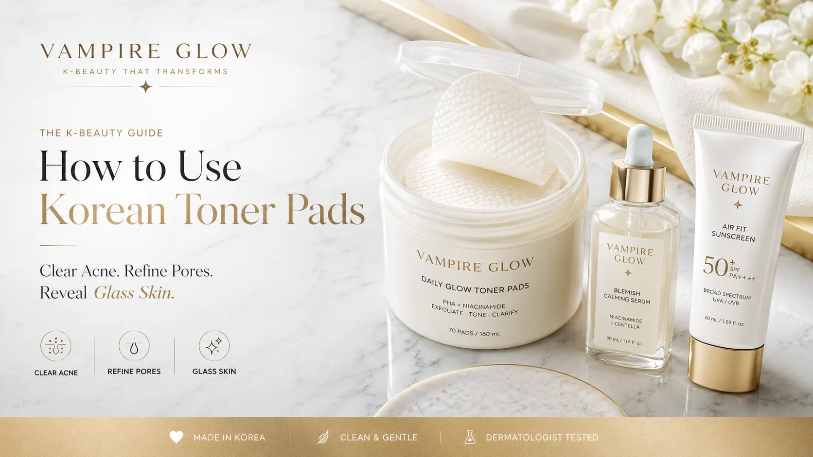 How to use Korean toner pads for acne pores and glass skin