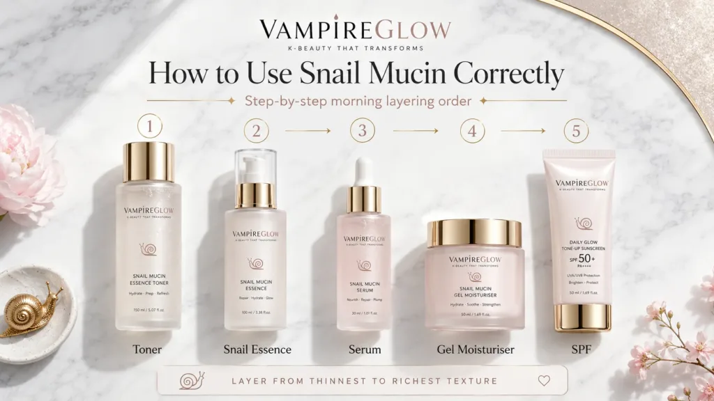 How to use snail mucin correctly in a Korean skincare routine step by step