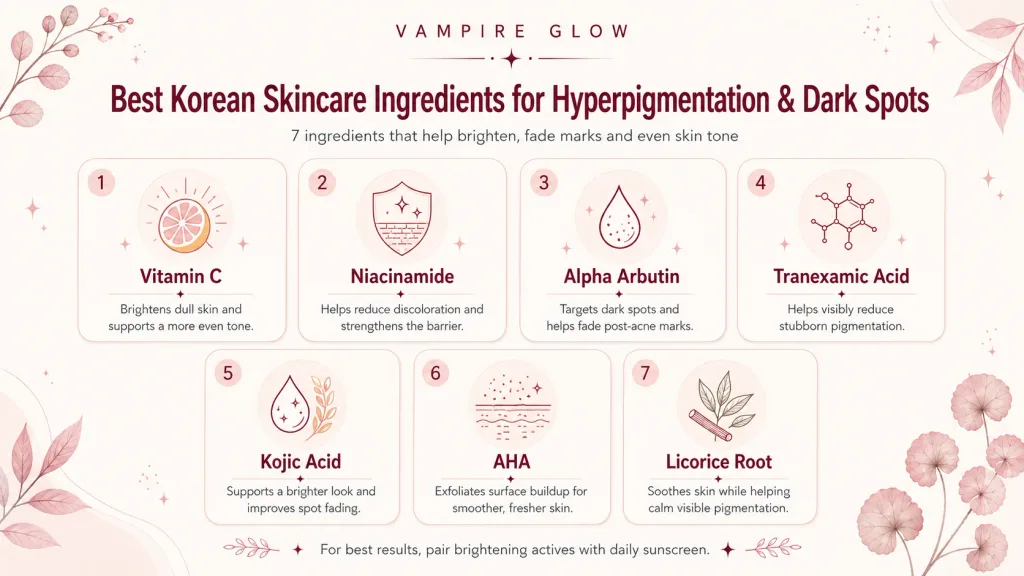 Best Korean skincare ingredients for hyperpigmentation and dark spots
