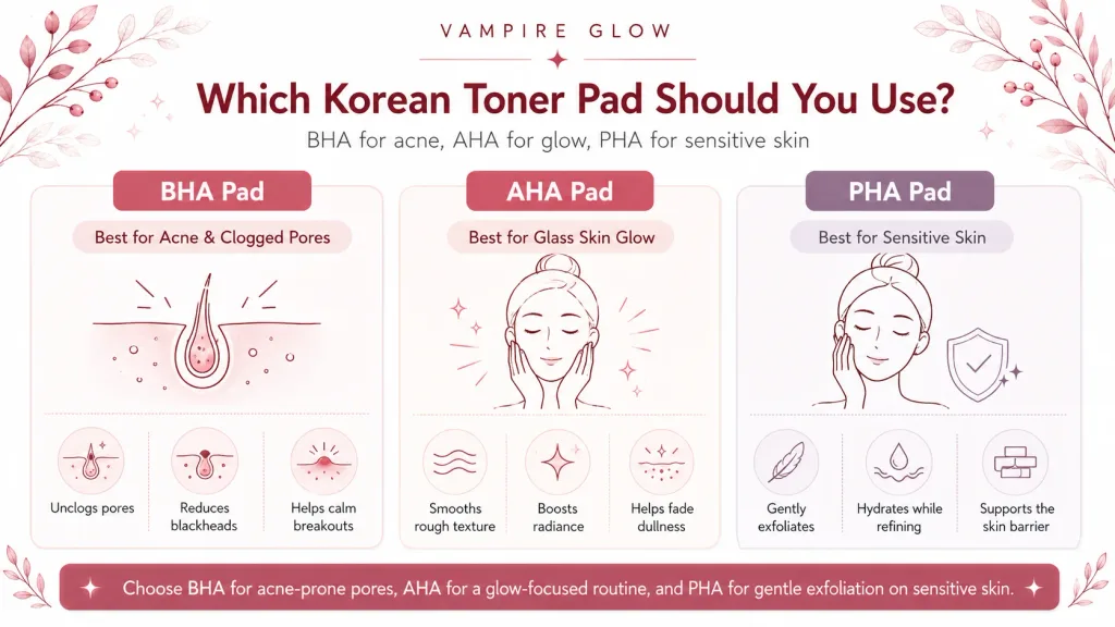 Which Korean toner pad to use for acne pores or glass skin
