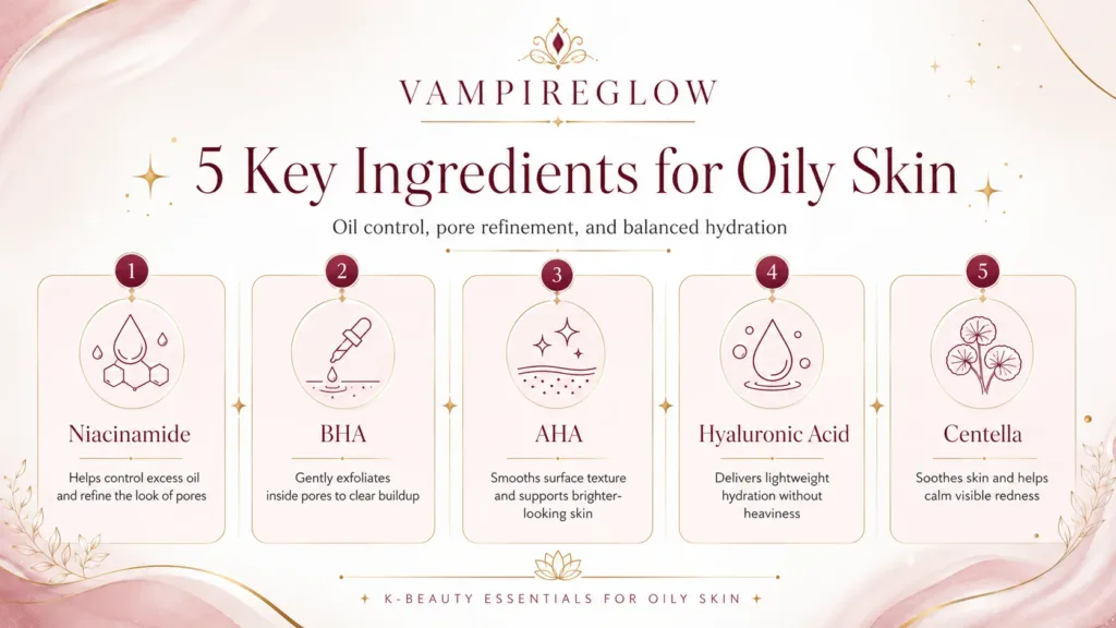 Key Korean skincare ingredients for oily skin oil control and pore refinement