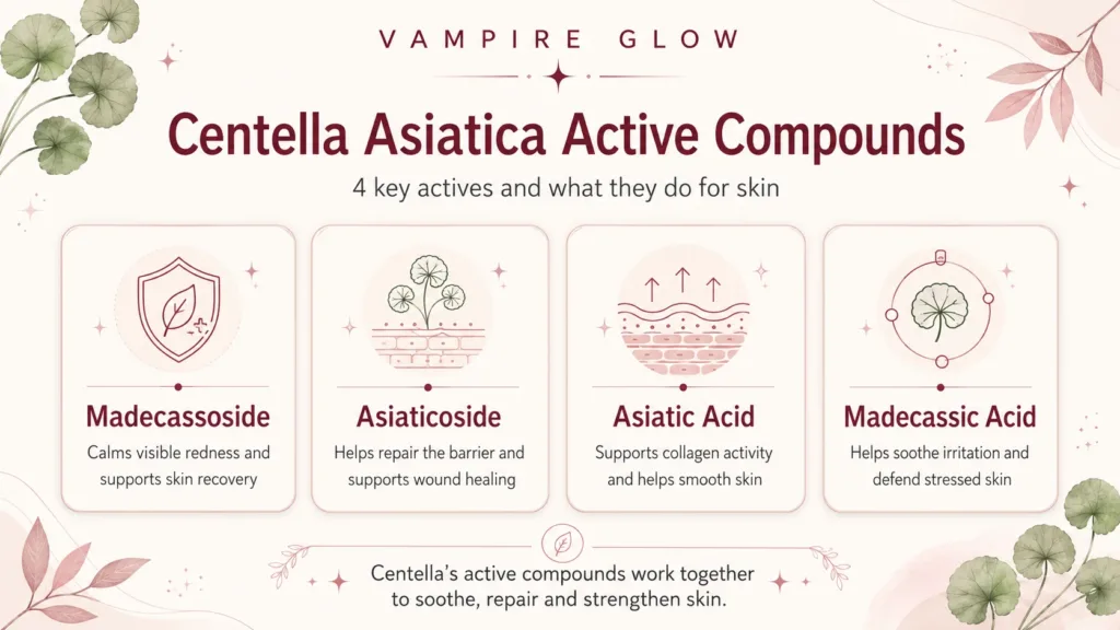 Centella asiatica active compounds madecassoside asiaticoside and their skin benefits