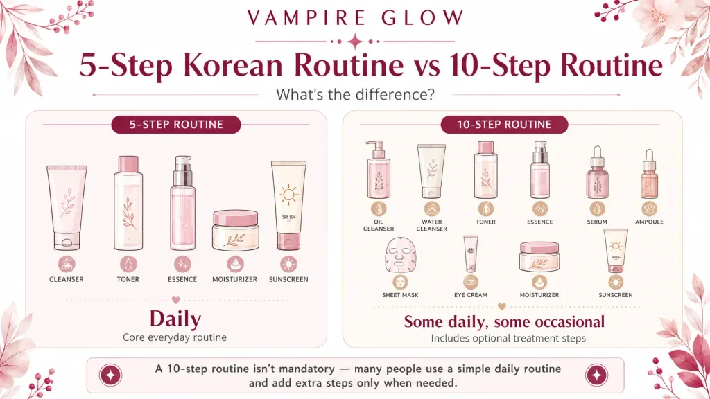 5-step Korean routine versus 10-step routine what's the difference