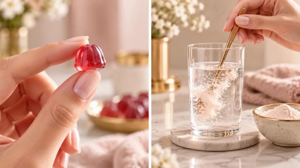 Choosing between collagen gummies and collagen powder for daily use