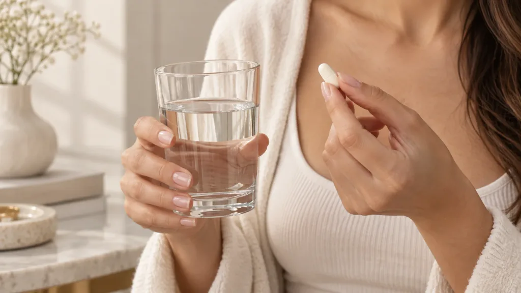 Taking glutathione tablets as part of a daily supplement routine