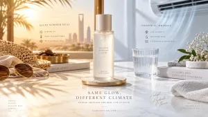 Korean skincare routine adapted for Saudi summer heat and AC dryness