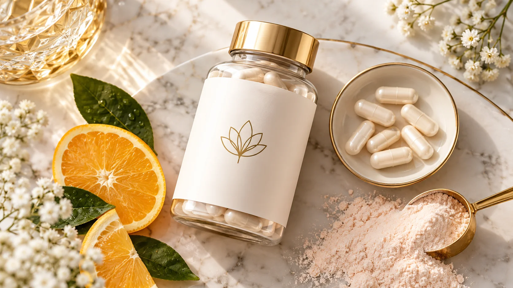 Hair skin nails supplements with zinc collagen and vitamin C