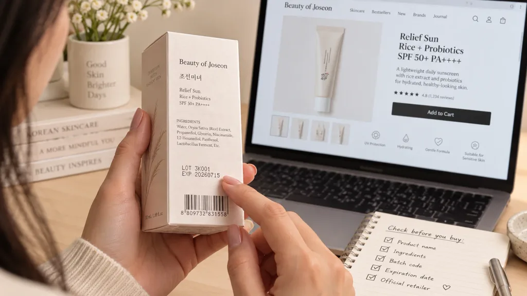 Verifying Korean skincare authenticity before buying online
