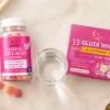Collagen with glutathione supplement laid out for a morning routine